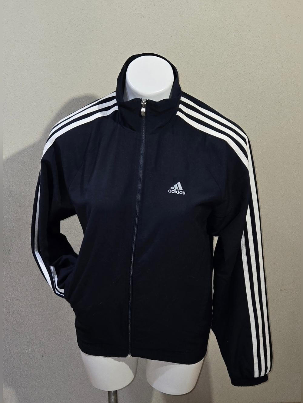 Adidas Essentials Warm-Up 3-Stripes Track Jacket Women's Size XS Black & White